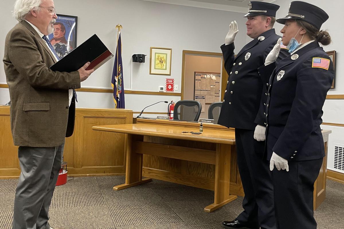 Officiant Talking to Officers During Ceremony 3
