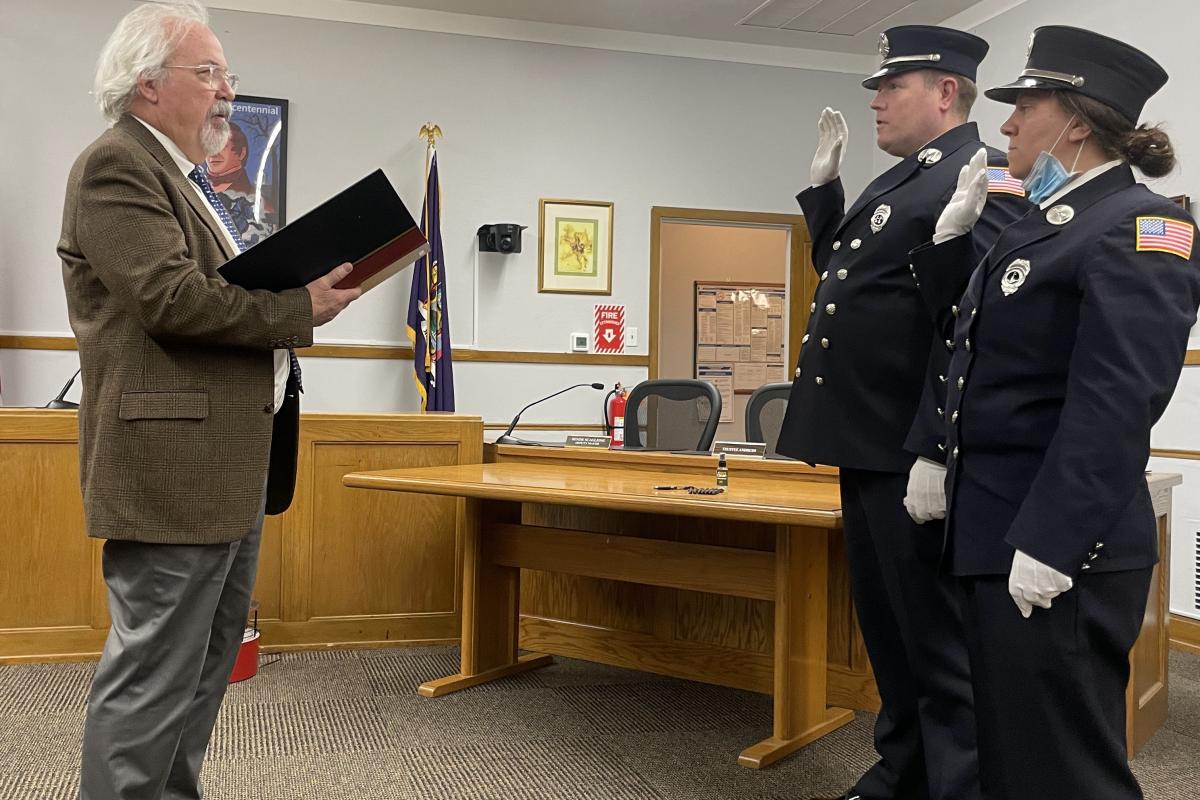 Officiant Talking to Officers During Ceremony 6